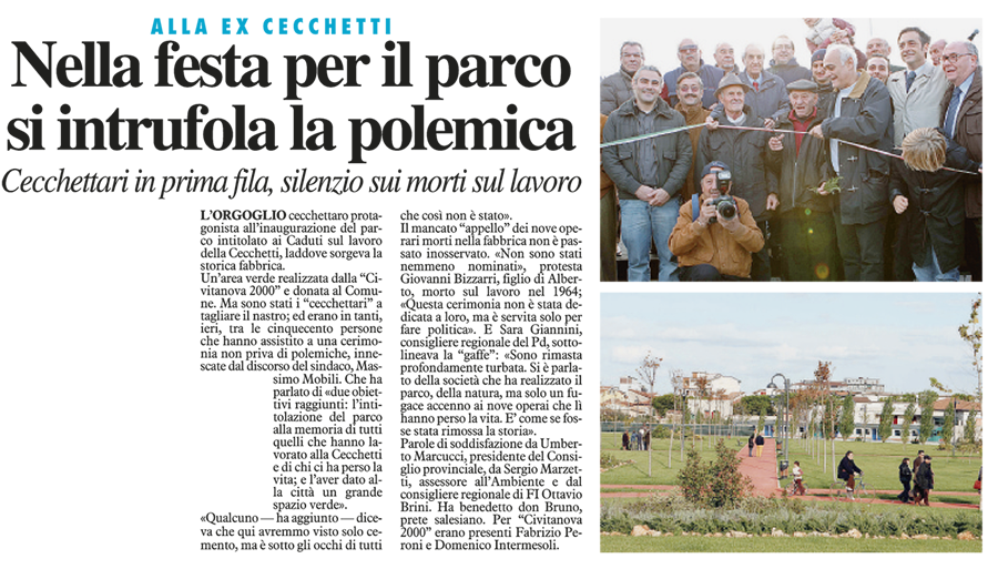 Dal Resto del Carlino del 19 ottobre 2009 pag. 5