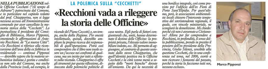 Dal Resto del Carlino del 26 ottobre 2009, pag. 5
